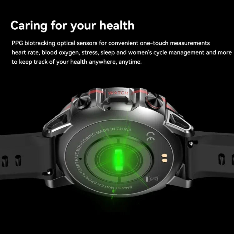 Montre Intelligente AK56 IP67 BT5.1 1.43 pouces, Prend en Charge les Appels Vocaux / la Surveillance de la Santé, Bracelet en Acier Perlé, Bracelet en Maille d'Acier