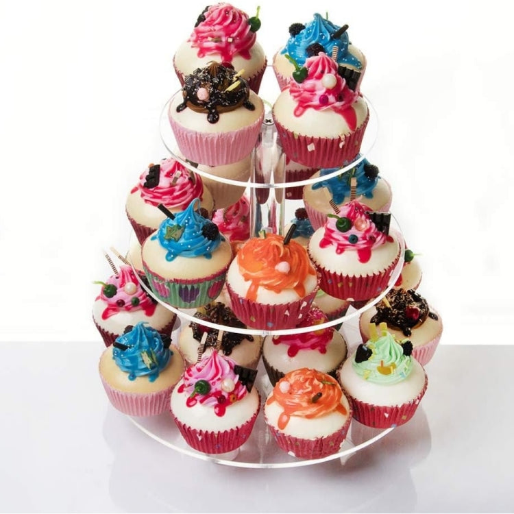 YX062 Présentoir à cupcakes rond en acrylique à 3 niveaux, YX062