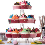 YX062 Présentoir à cupcakes rond en acrylique à 3 niveaux, YX062