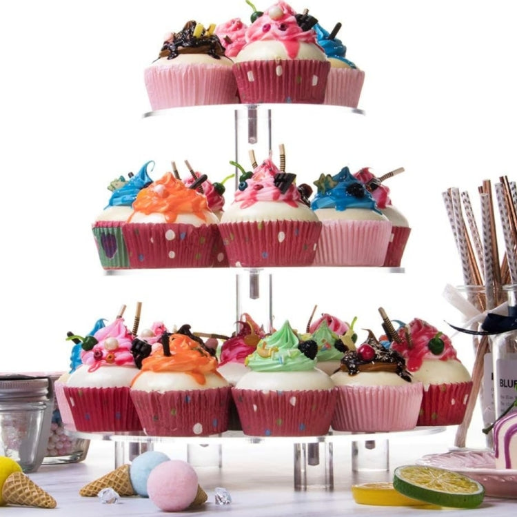 YX062 Présentoir à cupcakes rond en acrylique à 3 niveaux, YX062