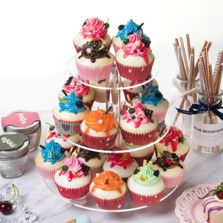 YX062 Présentoir à cupcakes rond en acrylique à 3 niveaux, YX062