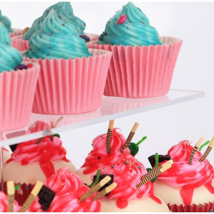 YX065 Présentoir à cupcakes carré en acrylique à 4 niveaux, YX065