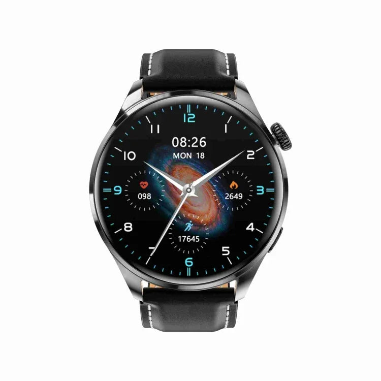 Bracelet intelligent TM05 Pro, montre connectée étanche IP67 avec écran de 1,46 pouce et bracelet en cuir, appel Bluetooth / fréquence cardiaque / pression artérielle / oxygène sanguin, bracelet en cuir