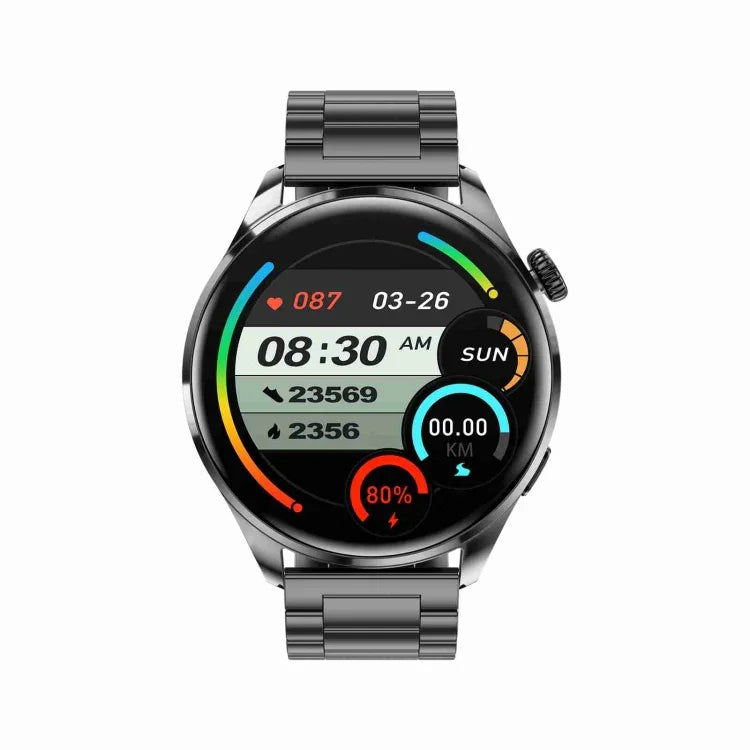 Bracelet intelligent TM05 Pro, montre connectée étanche IP67 avec bracelet en acier de 1,46 pouce, appel Bluetooth / fréquence cardiaque / tension artérielle / oxygène sanguin, bracelet en acier