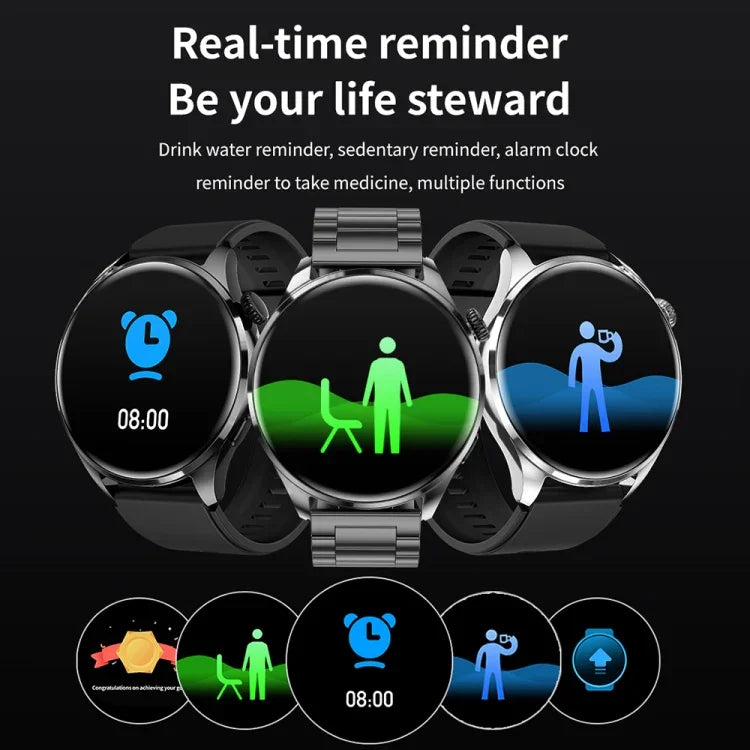 Bracelet intelligent TM05 Pro, montre connectée étanche IP67 avec bracelet en acier de 1,46 pouce, appel Bluetooth / fréquence cardiaque / tension artérielle / oxygène sanguin, bracelet en acier
