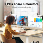 Commutateur KVM KC-KVM203DH 8K 30Hz USB3.0 DP+DP+HDMI triple moniteur, prise EU, KC-KVM203DH