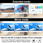 Commutateur KVM KC-KVM203DH 8K 30Hz USB3.0 DP+DP+HDMI triple moniteur, prise EU, KC-KVM203DH