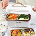 Four micro-ondes multifonction avec boîte à lunch électrique enfichable, Couche simple blanche, Double couche blanche, Trois couches blanches
