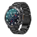 K56 Pro Bracelet intelligent 1,39 pouces en acier avec surveillance de la fréquence cardiaque / de la pression artérielle, bracelet en acier (maille milanaise noire), bracelet en acier (trois maillons noirs), bracelet en acier (joint de bambou noir)