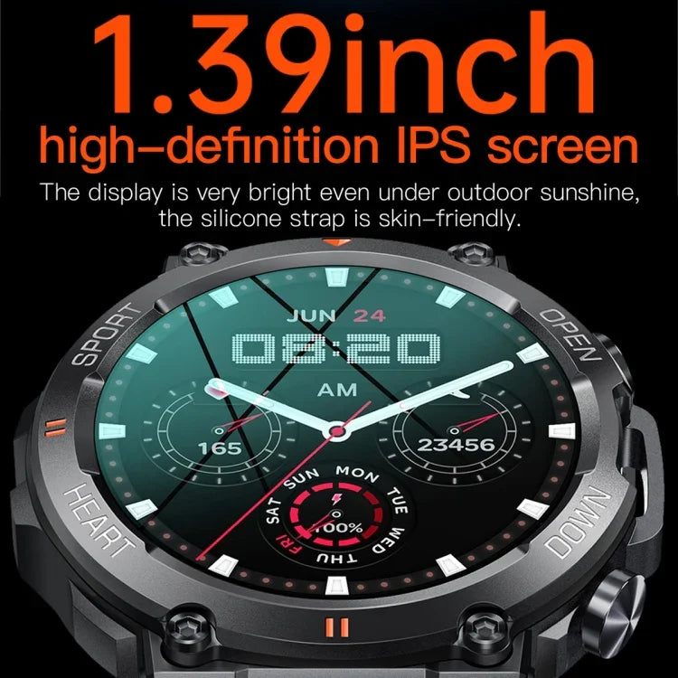 K56 Pro Bracelet intelligent 1,39 pouces en acier avec surveillance de la fréquence cardiaque / de la pression artérielle, bracelet en acier (maille milanaise noire), bracelet en acier (trois maillons noirs), bracelet en acier (joint de bambou noir)