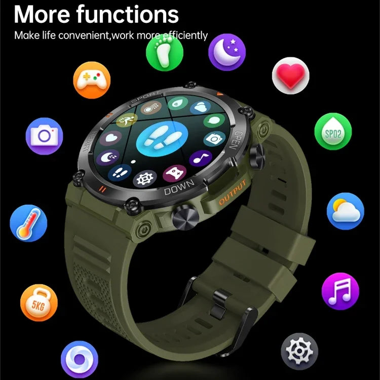 K56 Pro Bracelet intelligent 1,39 pouces en acier avec surveillance de la fréquence cardiaque / de la pression artérielle, bracelet en acier (maille milanaise noire), bracelet en acier (trois maillons noirs), bracelet en acier (joint de bambou noir)