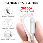 Câble de données de charge rapide, Longueur : 1m, Type-C vers Type-C PD 60W, Type-C vers 8 broches, USB vers 8 broches, USB vers Type-C