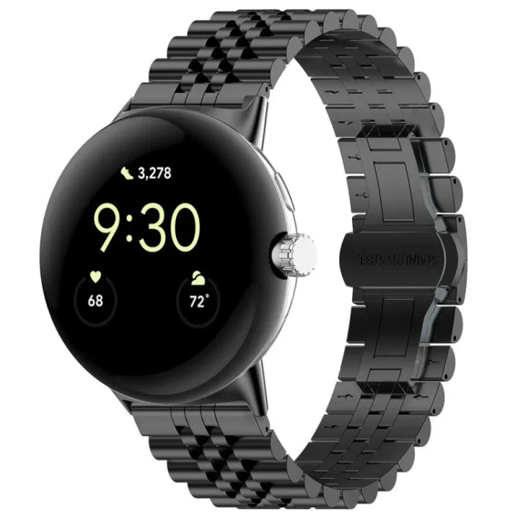 Bracelet de montre en métal en acier inoxydable à sept perles, pour Google Pixel Watch 4 / 3 / 2 / 1 41mm