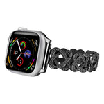 Bracelet de montre en métal diamant croisé Hearts, pour Apple Watch SE 2023 44mm, Apple Watch SE 2023 40mm, Apple Watch Ultra 2 49mm, Apple Watch Series 9 45mm, Apple Watch Series 9 41mm, Apple Watch Ultra 49mm, Apple Watch Series 8 41mm