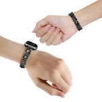 Bracelet de montre en métal avec diamants et cœurs croisés