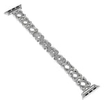 Bracelet de montre en métal avec diamants et cœurs croisés