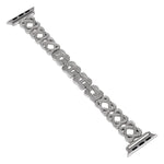 Bracelet de montre en métal avec diamants et cœurs croisés
