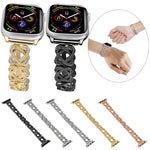 Bracelet de montre en métal diamant croisé Hearts, pour Apple Watch SE 2022 44mm, Apple Watch Series 7 41mm, Apple Watch Series 7 45mm, Apple Watch SE 40mm, Apple Watch SE 44mm, Apple Watch 6 40mm, Apple Watch Series 6 44mm