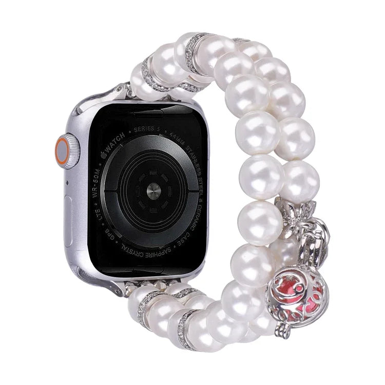 Bracelet de montre double rangée de perles, Pour Apple Watch Series 5 44mm, Pour Apple Watch Series 5 40mm, Pour Apple Watch Series 4 44mm, Pour Apple Watch Series 4 40mm, Pour Apple Watch Series 3 38mm, Pour Apple Watch Series 3 42mm