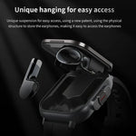 Montre Intelligente D8 2.01 pouces 2 en 1 avec Écouteurs Bluetooth et Bracelet en Acier, Prise en Charge de la Surveillance de la Santé / NFC, Bracelet en Acier (Noir), Bracelet en Acier (Argent)