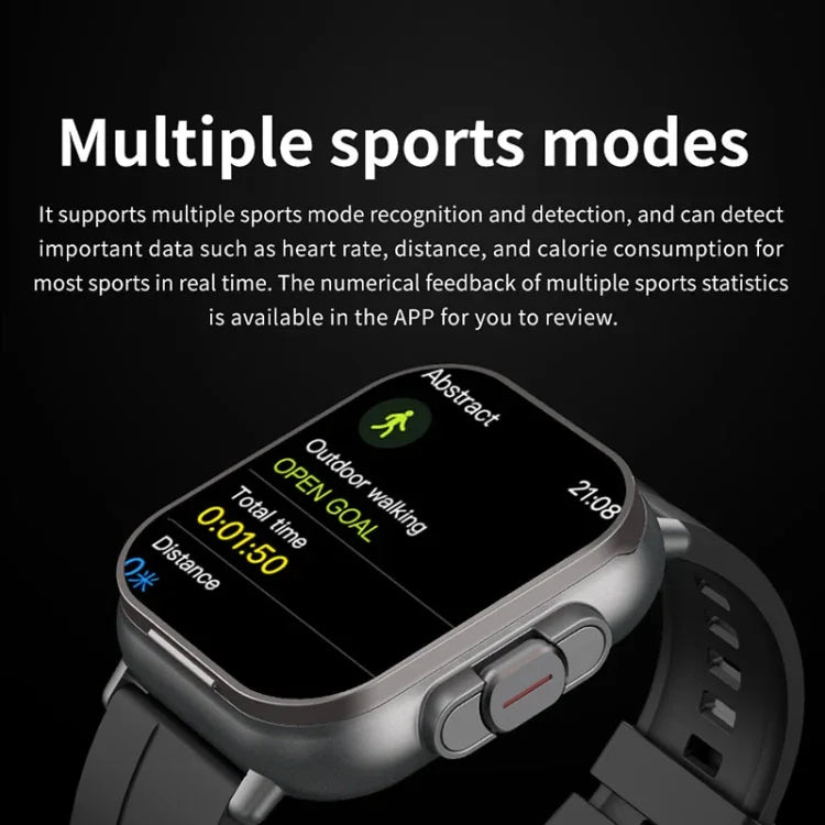 Montre Intelligente D8 2.01 pouces 2 en 1 avec Écouteurs Bluetooth et Bracelet en Acier, Prise en Charge de la Surveillance de la Santé / NFC, Bracelet en Acier (Noir), Bracelet en Acier (Argent)