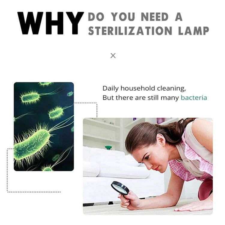Lampe de Désinfection Germicide Stérilisateur UVC Ozone, E27 110V 72 LEDs Style Ampoule