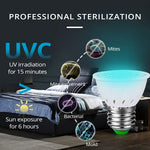 Lampe de Désinfection Germicide Stérilisateur UVC Ozone, E27 110V 72 LEDs Style Ampoule