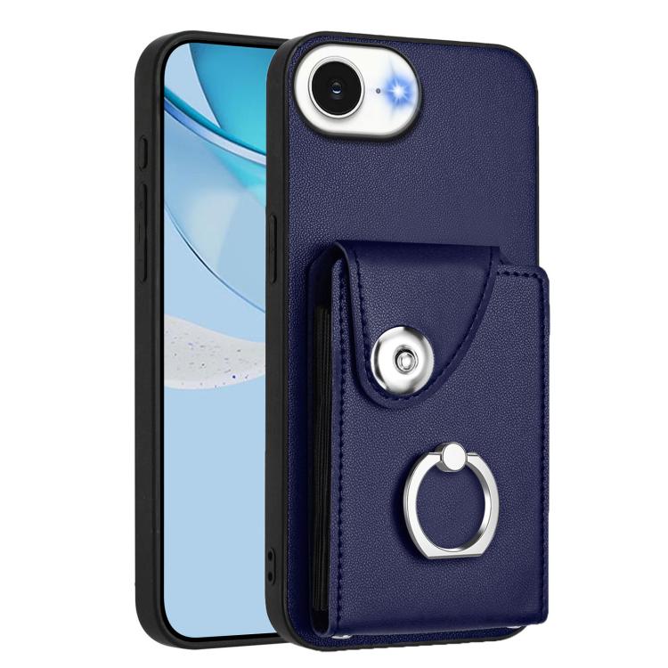 Étui de téléphone avec porte-cartes et anneau, Pour iPhone 17e / 16e, Pour iPhone 17 Pro Max, Pour iPhone 17 Pro, Pour iPhone 17, Pour iPhone Air, Pour iPhone 16 Pro Max, Pour iPhone 16 Pro, Pour iPhone 16 Plus