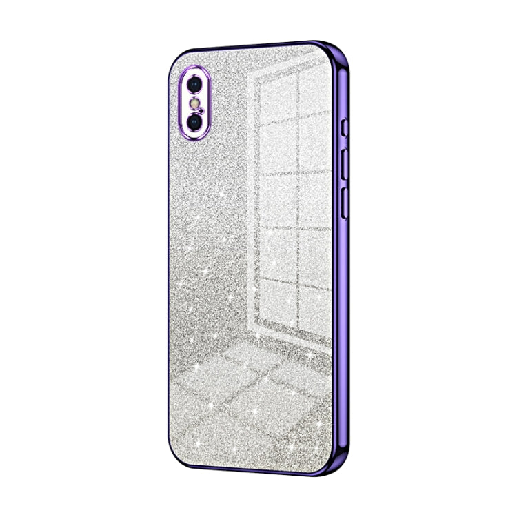 Coque de téléphone électroplaquée avec poudre de paillettes dégradées, Pour iPhone 11 Pro Max, Pour iPhone 11, Pour iPhone 11 Pro, Pour iPhone X / XS, Pour iPhone XR, Pour iPhone XS Max