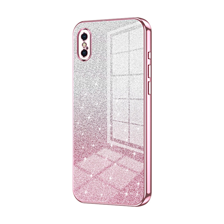 Coque de téléphone électroplaquée avec poudre de paillettes dégradées, Pour iPhone 11 Pro Max, Pour iPhone 11, Pour iPhone 11 Pro, Pour iPhone X / XS, Pour iPhone XR, Pour iPhone XS Max