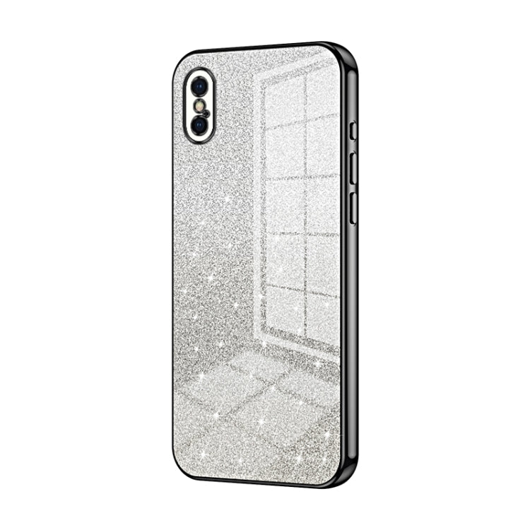 Coque de téléphone électroplaquée avec poudre de paillettes dégradées, Pour iPhone 11 Pro Max, Pour iPhone 11, Pour iPhone 11 Pro, Pour iPhone X / XS, Pour iPhone XR, Pour iPhone XS Max