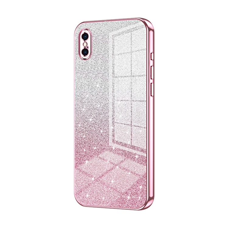 Coque de téléphone électroplaquée avec poudre de paillettes dégradées, Pour iPhone 11 Pro Max, Pour iPhone 11, Pour iPhone 11 Pro, Pour iPhone X / XS, Pour iPhone XR, Pour iPhone XS Max