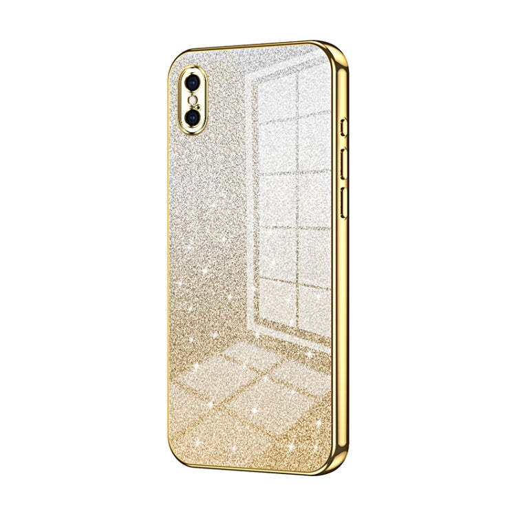 Coque de téléphone électroplaquée avec poudre de paillettes dégradées, Pour iPhone 11 Pro Max, Pour iPhone 11, Pour iPhone 11 Pro, Pour iPhone X / XS, Pour iPhone XR, Pour iPhone XS Max