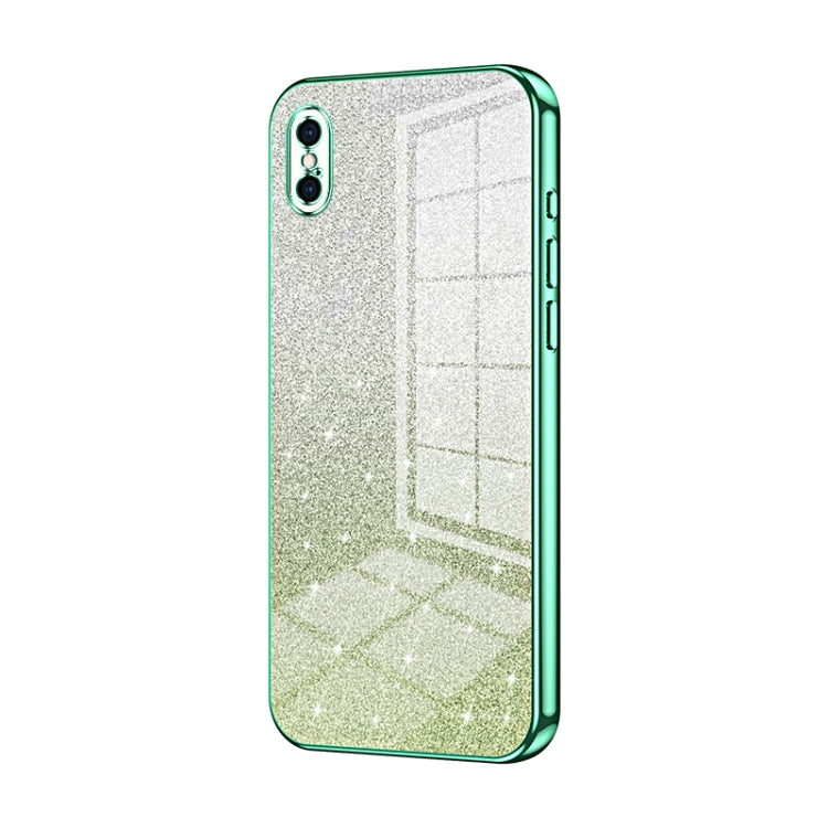 Coque de téléphone électroplaquée avec poudre de paillettes dégradées, Pour iPhone 11 Pro Max, Pour iPhone 11, Pour iPhone 11 Pro, Pour iPhone X / XS, Pour iPhone XR, Pour iPhone XS Max