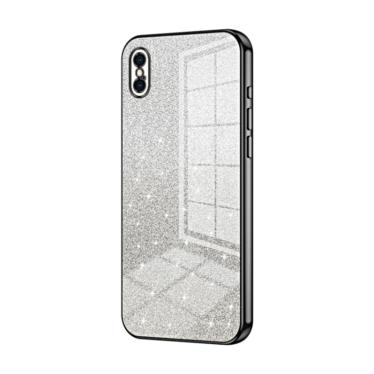 Coque de téléphone électroplaquée avec poudre de paillettes dégradées, Pour iPhone 11 Pro Max, Pour iPhone 11, Pour iPhone 11 Pro, Pour iPhone X / XS, Pour iPhone XR, Pour iPhone XS Max