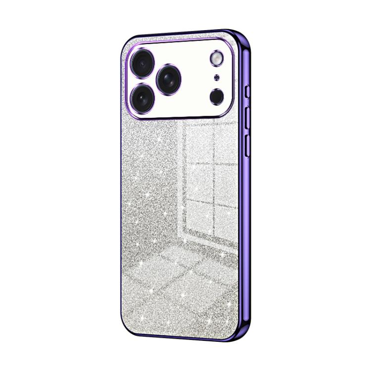 Coque de téléphone électroplaquée avec poudre à paillettes dégradées, Pour iPhone 17e / 16e, Pour iPhone 17 Pro Max, Pour iPhone 17 Pro, Pour iPhone 17, Pour iPhone Air, Pour iPhone 16 Pro Max