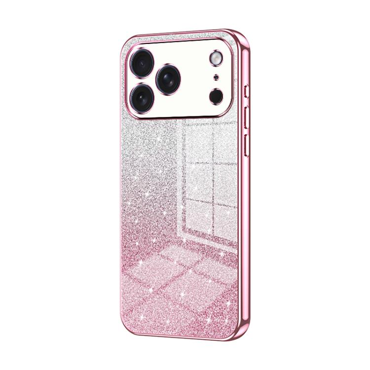 Coque de téléphone électroplaquée avec poudre à paillettes dégradées, Pour iPhone 17e / 16e, Pour iPhone 17 Pro Max, Pour iPhone 17 Pro, Pour iPhone 17, Pour iPhone Air, Pour iPhone 16 Pro Max
