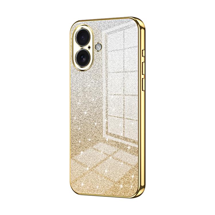 Coque de téléphone électroplaquée avec poudre à paillettes dégradées, Pour iPhone 17e / 16e, Pour iPhone 17 Pro Max, Pour iPhone 17 Pro, Pour iPhone 17, Pour iPhone Air, Pour iPhone 16 Pro Max