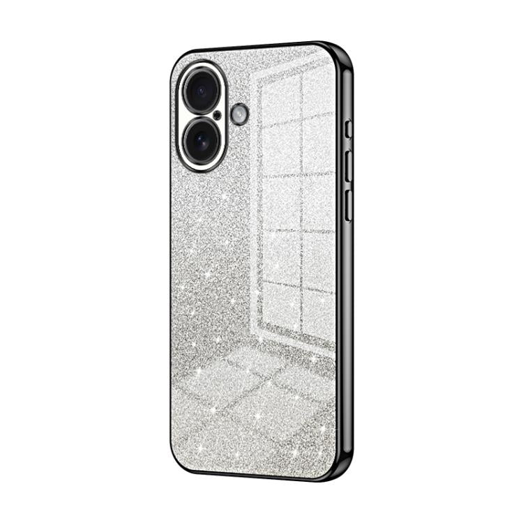 Coque de téléphone électroplaquée avec poudre à paillettes dégradées, Pour iPhone 17e / 16e, Pour iPhone 17 Pro Max, Pour iPhone 17 Pro, Pour iPhone 17, Pour iPhone Air, Pour iPhone 16 Pro Max