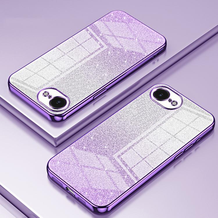 Coque de téléphone électroplaquée avec poudre à paillettes dégradées, Pour iPhone 17e / 16e, Pour iPhone 17 Pro Max, Pour iPhone 17 Pro, Pour iPhone 17, Pour iPhone Air, Pour iPhone 16 Pro Max