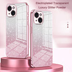 Coque de téléphone électroplaquée avec poudre à paillettes dégradées, Pour iPhone 17e / 16e, Pour iPhone 17 Pro Max, Pour iPhone 17 Pro, Pour iPhone 17, Pour iPhone Air, Pour iPhone 16 Pro Max