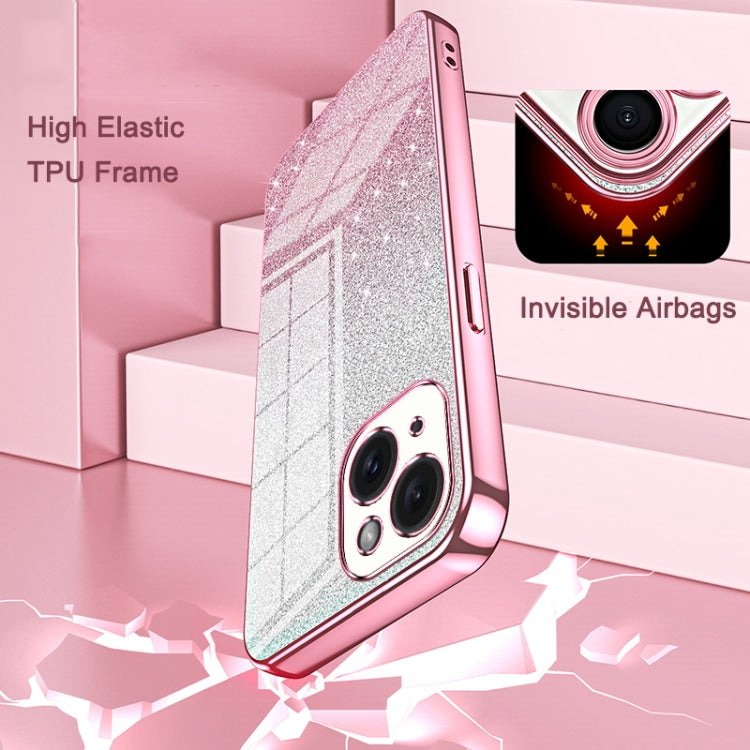 Coque de téléphone électroplaquée avec poudre à paillettes dégradées, Pour iPhone 17e / 16e, Pour iPhone 17 Pro Max, Pour iPhone 17 Pro, Pour iPhone 17, Pour iPhone Air, Pour iPhone 16 Pro Max
