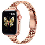 Bracelet de montre en métal à boucle lance-pierre à sept perles fines, Pour Apple Watch SE 2023 44mm, Pour Apple Watch SE 2023 40mm, Pour Apple Watch Ultra 2 49mm, Pour Apple Watch Series 9 45mm, Pour Apple Watch Series 9 41mm, Pour Apple Watch Ultra 49mm