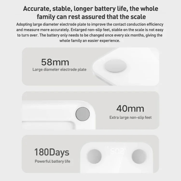 Balance corporelle intelligente Xiaomi Mijia originale S400 BT5.0 Affichage LED Mesure à double fréquence, Balance corporelle S400
