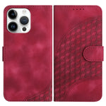 YX0060 Coque de téléphone en cuir gaufrée tête d'éléphant avec lanière, pour iPhone 16 Pro, pour iPhone 16 Plus, pour iPhone 16, pour iPhone 15 Pro Max, pour iPhone 15 Pro, pour iPhone 15 Plus