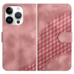 YX0060 Coque de téléphone en cuir gaufrée tête d'éléphant avec lanière, pour iPhone 16 Pro, pour iPhone 16 Plus, pour iPhone 16, pour iPhone 15 Pro Max, pour iPhone 15 Pro, pour iPhone 15 Plus