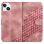 YX0060 Coque de téléphone en cuir gaufrée tête d'éléphant avec lanière, pour iPhone 16 Pro, pour iPhone 16 Plus, pour iPhone 16, pour iPhone 15 Pro Max, pour iPhone 15 Pro, pour iPhone 15 Plus