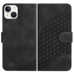 YX0060 Coque de téléphone en cuir gaufrée tête d'éléphant avec lanière, pour iPhone 16 Pro, pour iPhone 16 Plus, pour iPhone 16, pour iPhone 15 Pro Max, pour iPhone 15 Pro, pour iPhone 15 Plus
