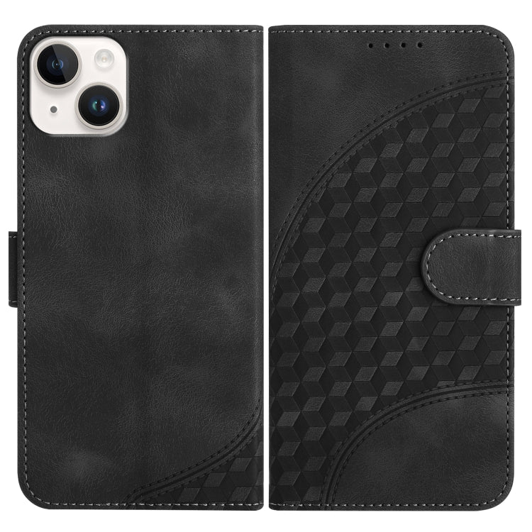 YX0060 Coque de téléphone en cuir gaufrée tête d'éléphant avec lanière, pour iPhone 16 Pro, pour iPhone 16 Plus, pour iPhone 16, pour iPhone 15 Pro Max, pour iPhone 15 Pro, pour iPhone 15 Plus