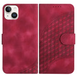 YX0060 Coque de téléphone en cuir gaufrée tête d'éléphant avec lanière, pour iPhone 16 Pro, pour iPhone 16 Plus, pour iPhone 16, pour iPhone 15 Pro Max, pour iPhone 15 Pro, pour iPhone 15 Plus